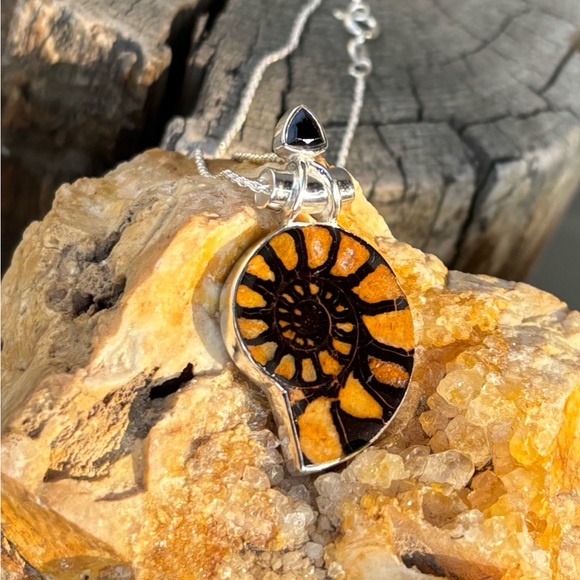 Ammonite & Onyx Necklace - Picture 8 of 13